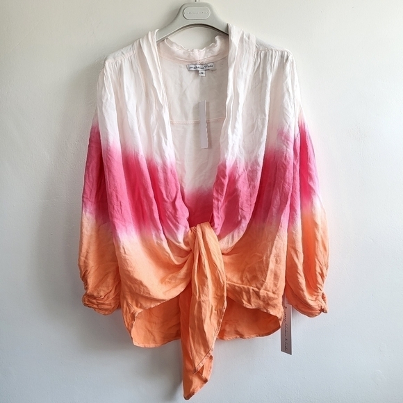 New Young Fabulous & Broke Carmen Ombre Tie Open Front Top NWT Small - Picture 8 of 15